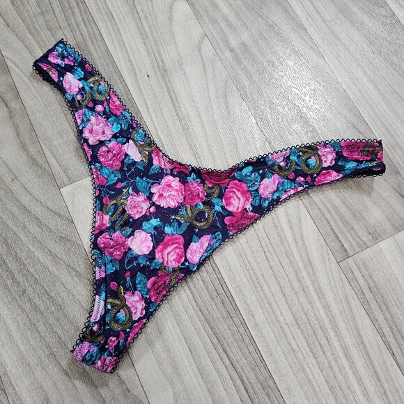 Victoria's Secret VERY SEXY Multicolor Floral Silky Smooth High Leg Thong Panty - Picture 1 of 4